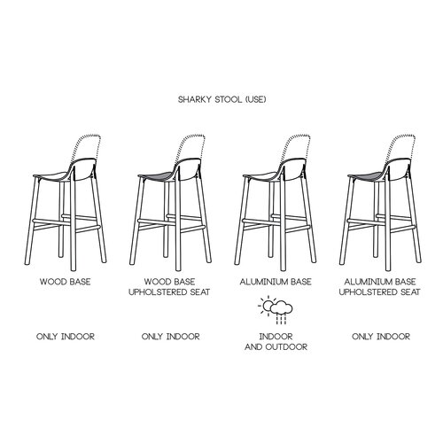 Kristalia Kristalia Sharky Stool hoge kruk Kristalia Kristalia Sharky Stool hoge kruk